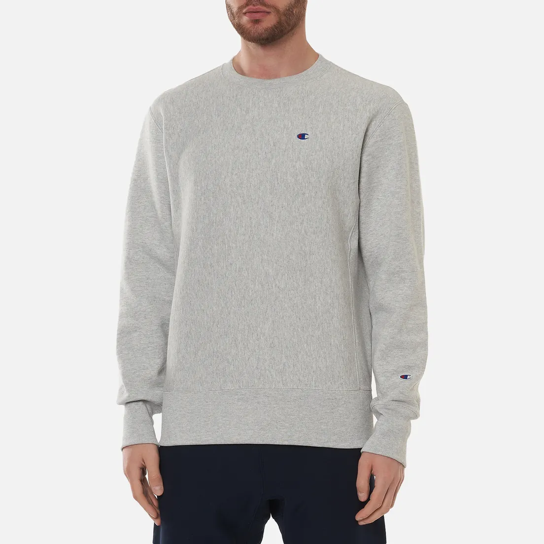 Champion Reverse Weave Мужская толстовка Logo Chest & Sleeve Crew Neck