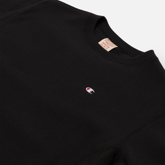 Мужская толстовка Champion Reverse Weave Logo Chest & Sleeve Crew Neck Black