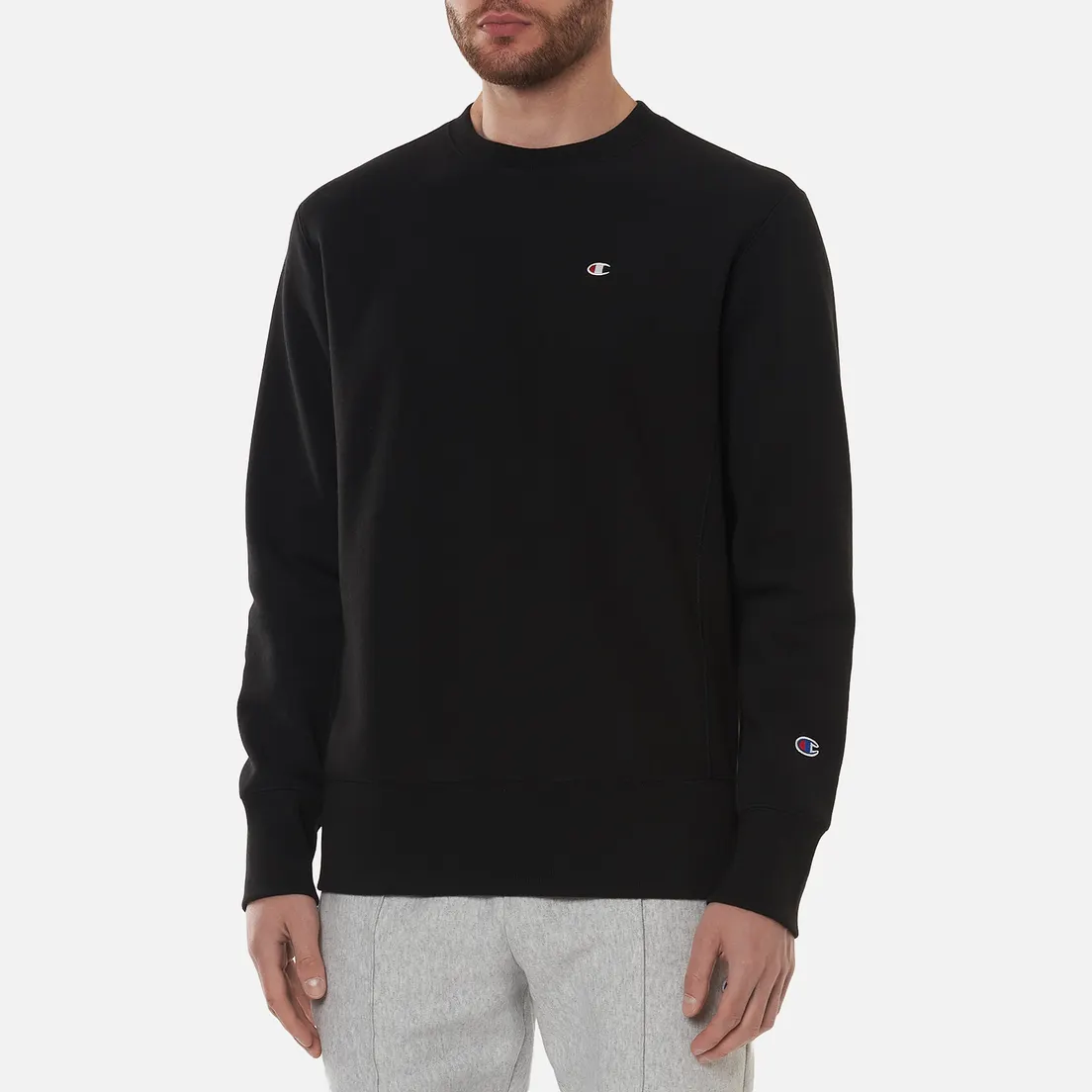 Champion Reverse Weave Мужская толстовка Logo Chest & Sleeve Crew Neck