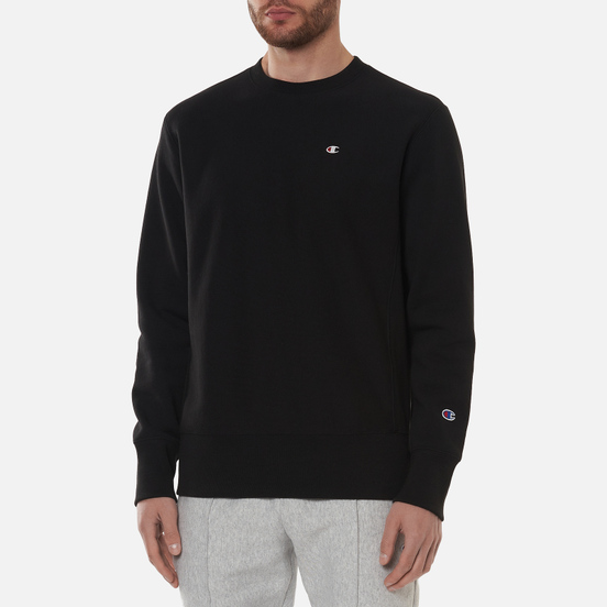 Мужская толстовка Champion Reverse Weave Logo Chest & Sleeve Crew Neck Black