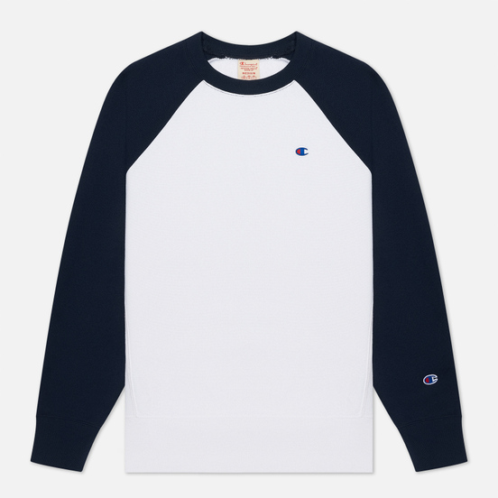 Мужская толстовка Champion Reverse Weave Colour Block Logo Chest And Sleeve White