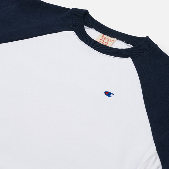 Мужская толстовка Champion Reverse Weave Colour Block Logo Chest And Sleeve White