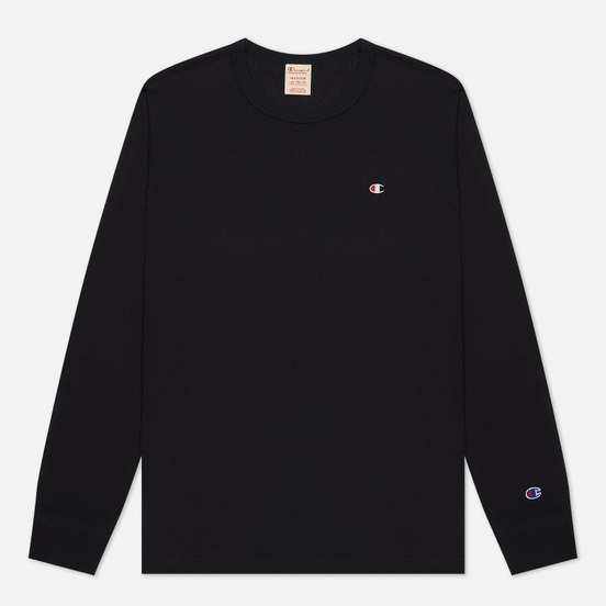 Мужской лонгслив Champion Reverse Weave Small Logo Chest And Sleeve Crew Neck Black