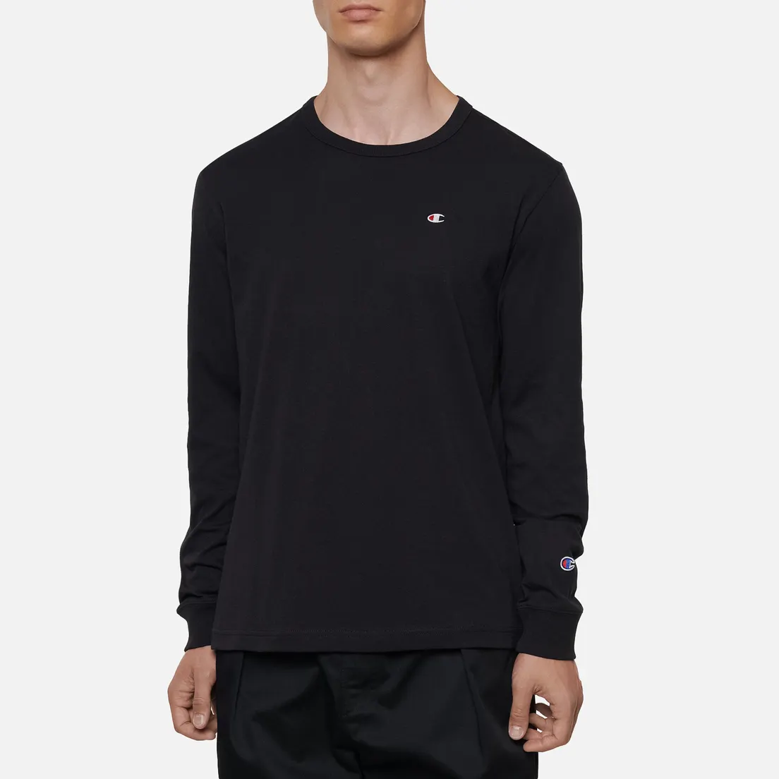 Champion Reverse Weave Мужской лонгслив Small Logo Chest And Sleeve Crew Neck