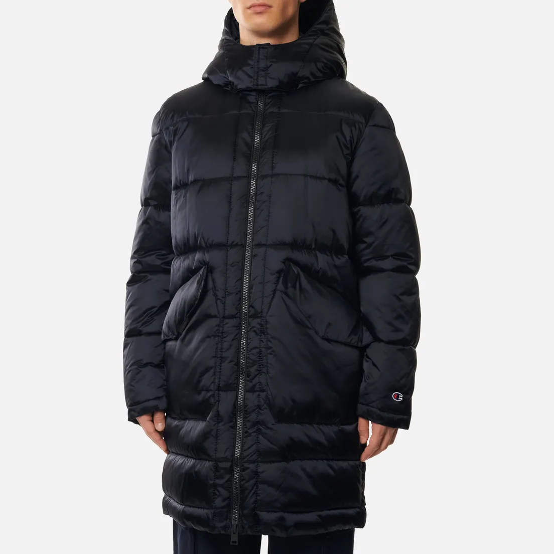 Champion Reverse Weave Мужской пуховик Zip-Up Padded Long Hooded