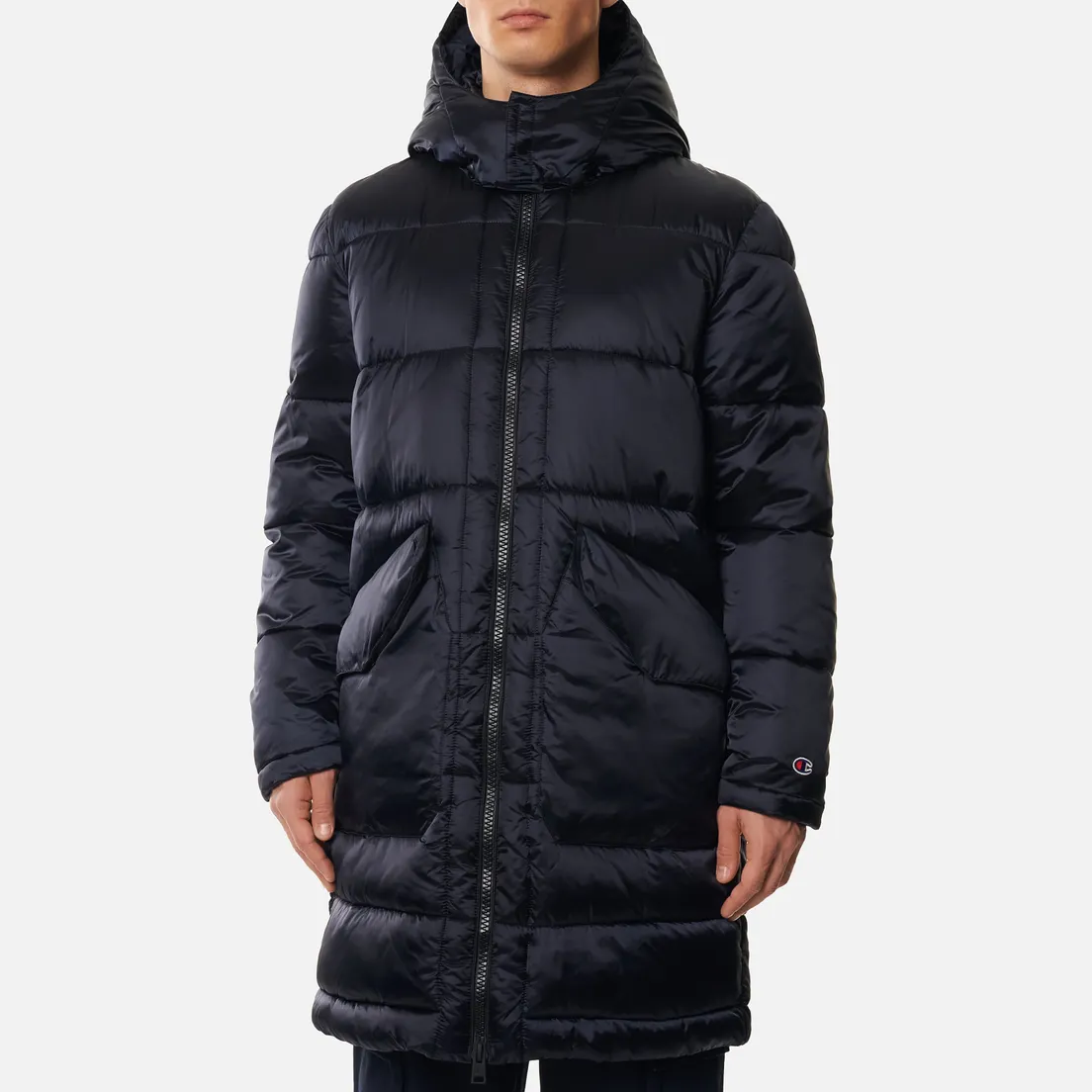 Champion Reverse Weave Мужской пуховик Zip-Up Padded Long Hooded