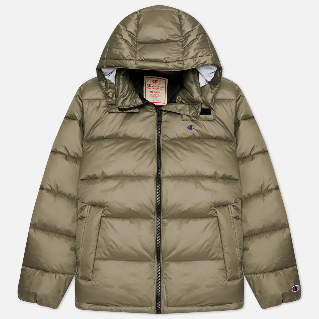 Champion Reverse Weave Мужской пуховик Water Repellent Shiny Nylon Hooded