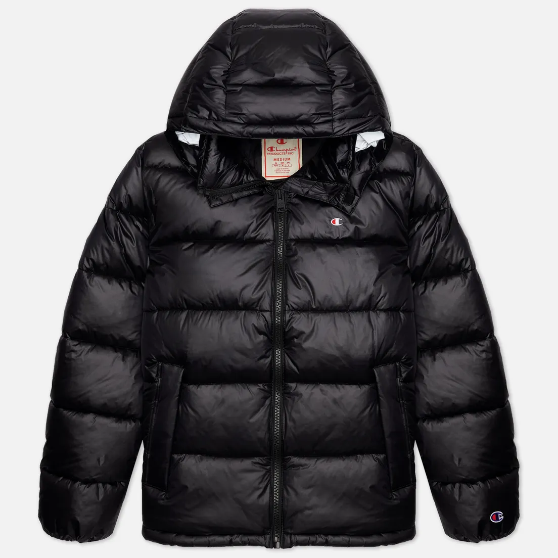 Champion Reverse Weave Мужской пуховик Water Repellent Shiny Nylon Hooded