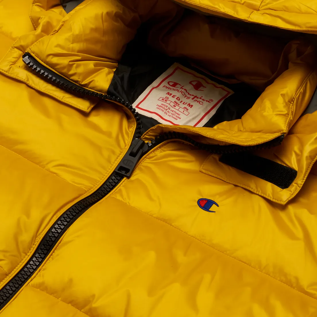 Champion Reverse Weave Мужской пуховик Water Repellent Shiny Nylon Hooded