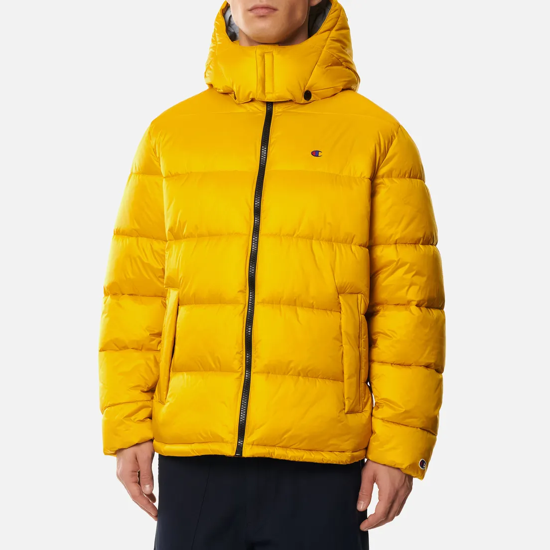 Champion Reverse Weave Мужской пуховик Water Repellent Shiny Nylon Hooded