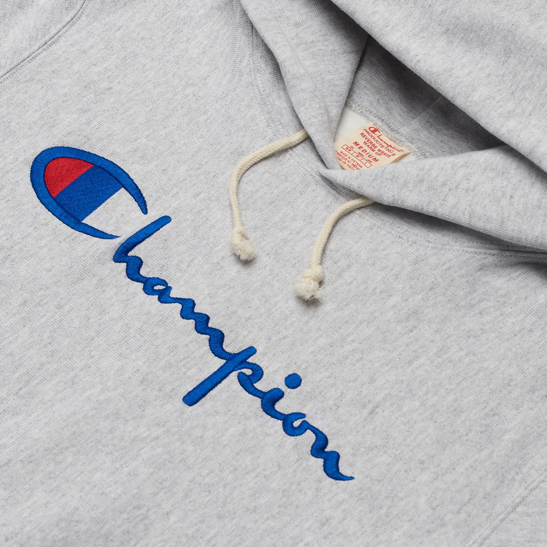 Champion Reverse Weave Мужская толстовка Big Script Chest & Logo Sleeve Hooded