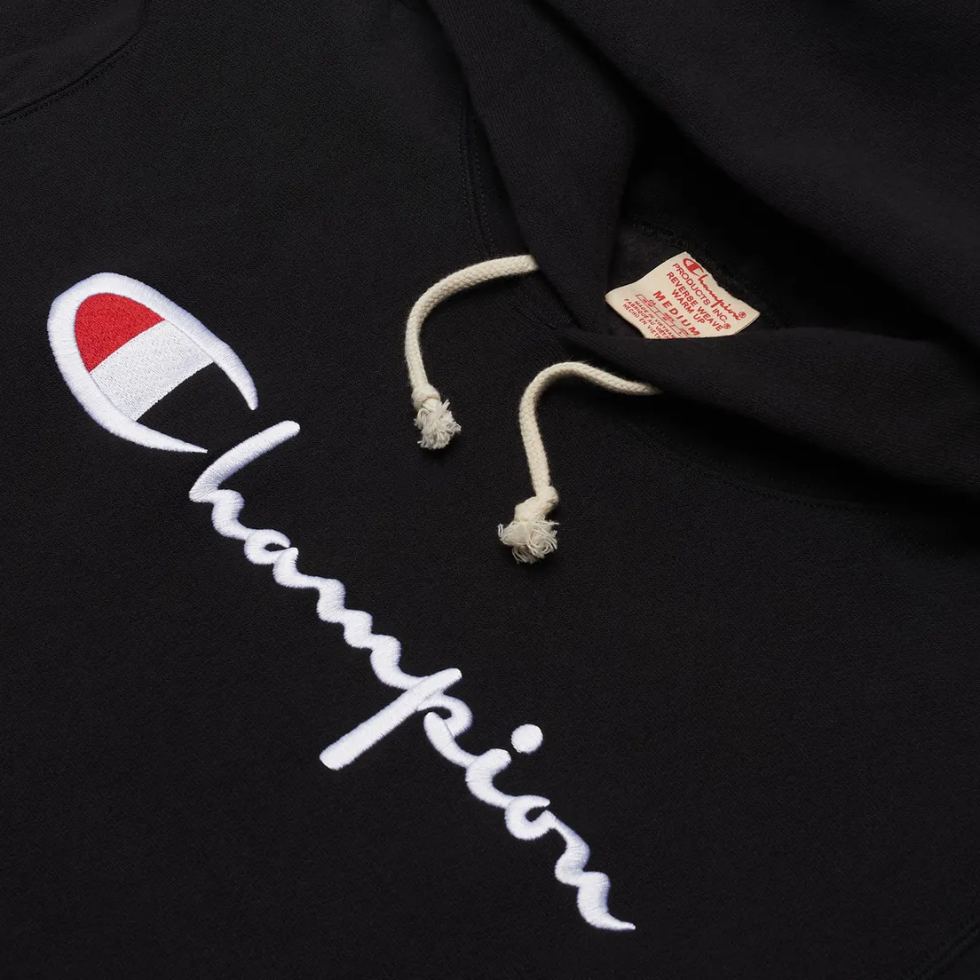 Champion Reverse Weave Мужская толстовка Big Script Chest & Logo Sleeve Hooded