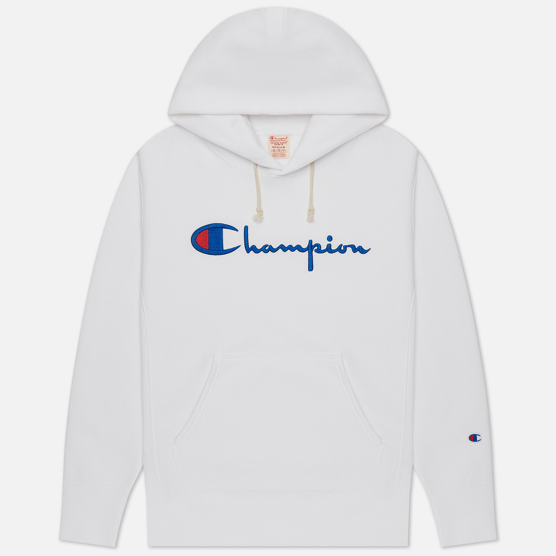 Champion Reverse Weave Мужская толстовка Big Script Chest & Logo Sleeve Hooded