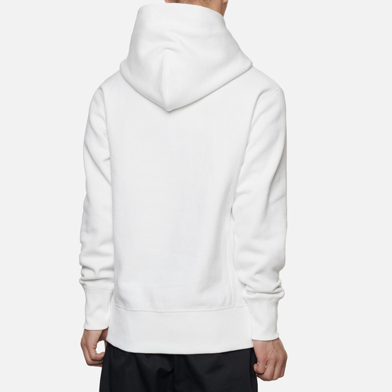 Мужская толстовка Champion Reverse Weave Big Script Chest & Logo Sleeve Hooded White