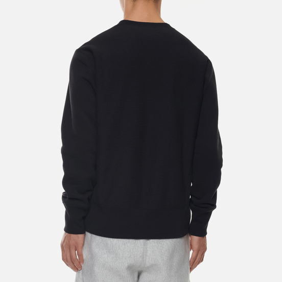 Мужская толстовка Champion Reverse Weave Script Logo Chest And C Logo Sleeve Black