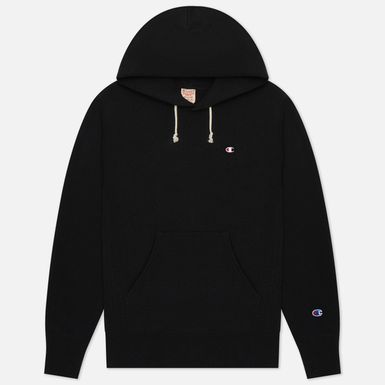 Мужская толстовка Champion Reverse Weave Small Logo Chest And Sleeve Hooded Black