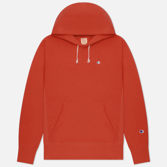 Мужская толстовка Champion Reverse Weave Small Logo Chest And Sleeve Hooded Chili