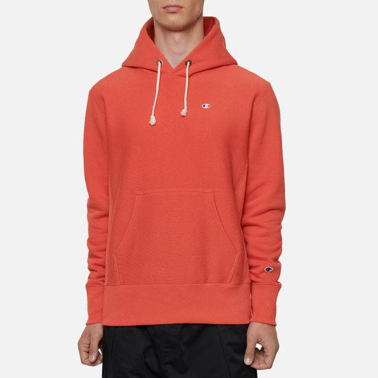 Мужская толстовка Champion Reverse Weave Small Logo Chest And Sleeve Hooded Chili