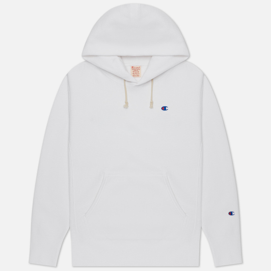Мужская толстовка Champion Reverse Weave Small Logo Chest And Sleeve Hooded White
