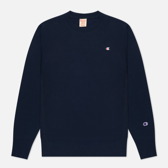 Мужская толстовка Champion Reverse Weave Small Logo Chest And Sleeve Crew Neck Navy