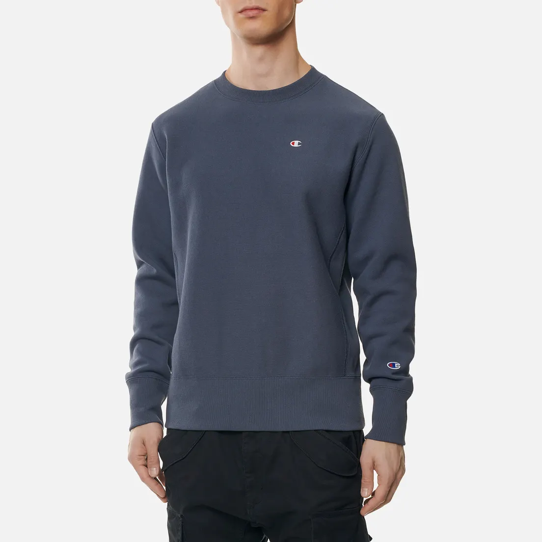 Champion Reverse Weave Мужская толстовка Small Logo Chest And Sleeve Crew Neck
