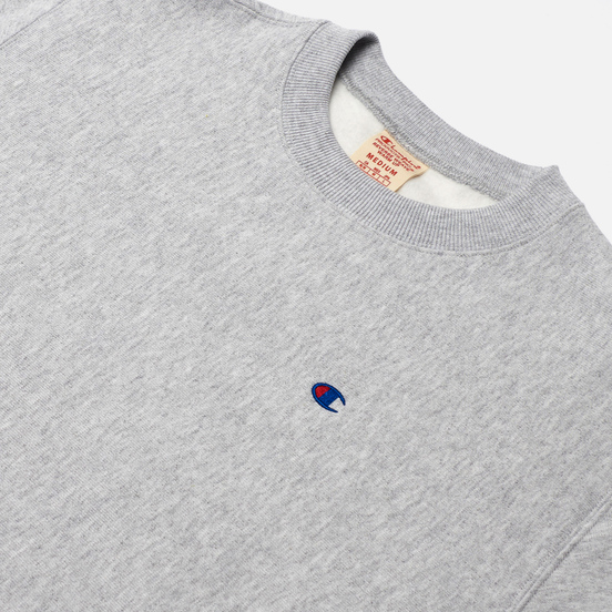 Мужская толстовка Champion Reverse Weave Small Logo Chest And Sleeve Crew Neck Light Grey
