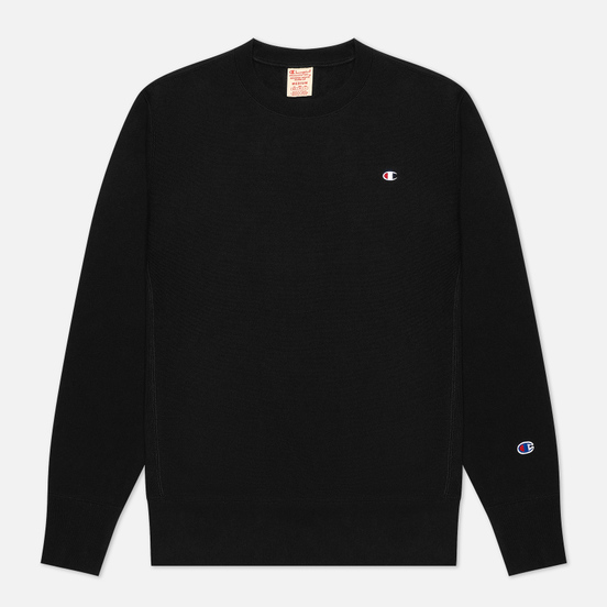 Мужская толстовка Champion Reverse Weave Small Logo Chest And Sleeve Crew Neck Black