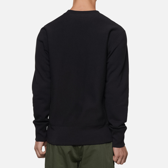 Мужская толстовка Champion Reverse Weave Small Logo Chest And Sleeve Crew Neck Black