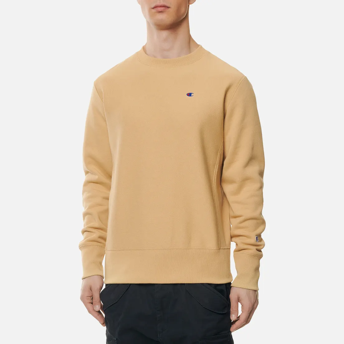 Champion Reverse Weave Мужская толстовка Small Logo Chest And Sleeve Crew Neck