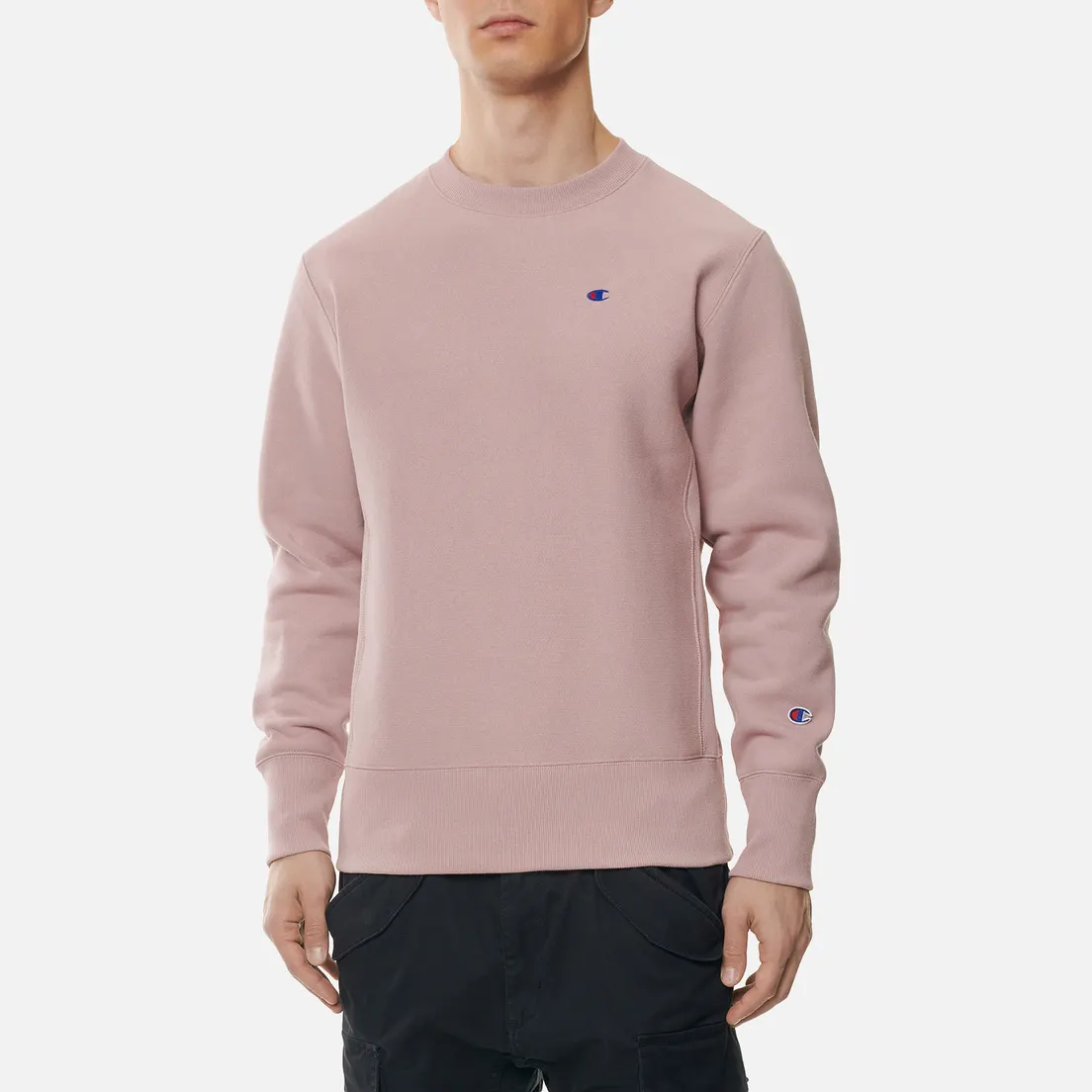 Champion Reverse Weave Мужская толстовка Small Logo Chest And Sleeve Crew Neck