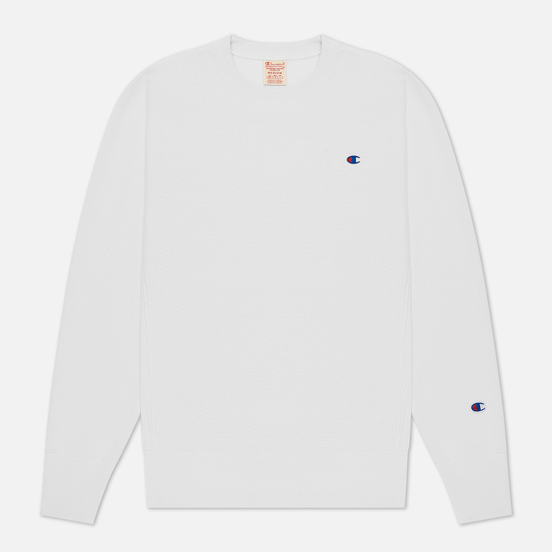 Мужская толстовка Champion Reverse Weave Small Logo Chest And Sleeve Crew Neck White