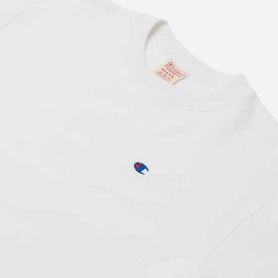 Мужская толстовка Champion Reverse Weave Small Logo Chest And Sleeve Crew Neck White