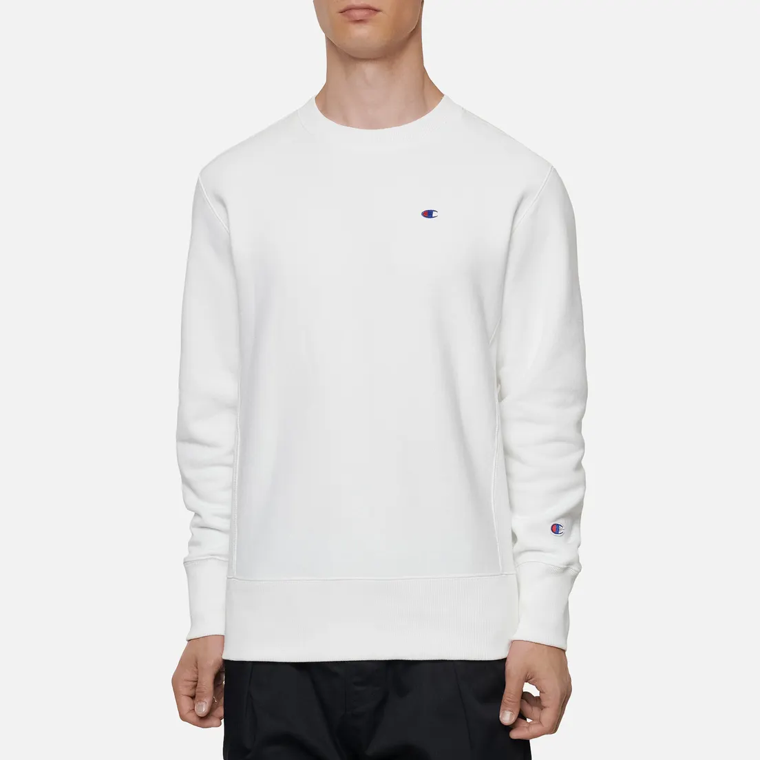 Champion Reverse Weave Мужская толстовка Small Logo Chest And Sleeve Crew Neck