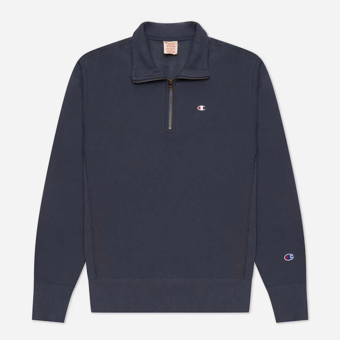 Champion Reverse Weave Мужская толстовка Small Logo Chest And Sleeve Half Zip
