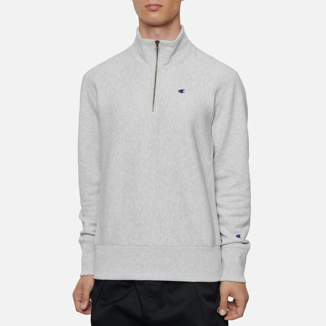 Champion Reverse Weave Мужская толстовка Small Logo Chest And Sleeve Half Zip