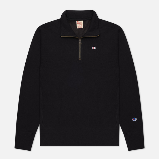 Мужская толстовка Champion Reverse Weave Small Logo Chest And Sleeve Half Zip Black