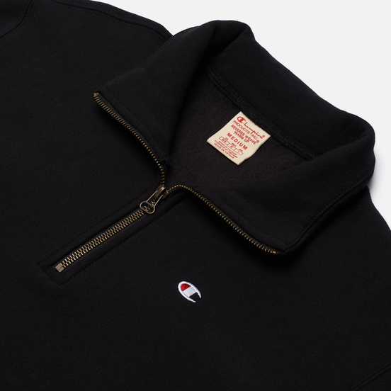 Мужская толстовка Champion Reverse Weave Small Logo Chest And Sleeve Half Zip Black