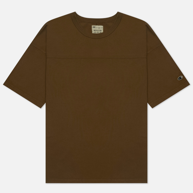 Мужская футболка Champion Reverse Weave, цвет оливковый, размер S 215994-MS549 Organic Cotton Crew Neck Custom Fit - фото 1