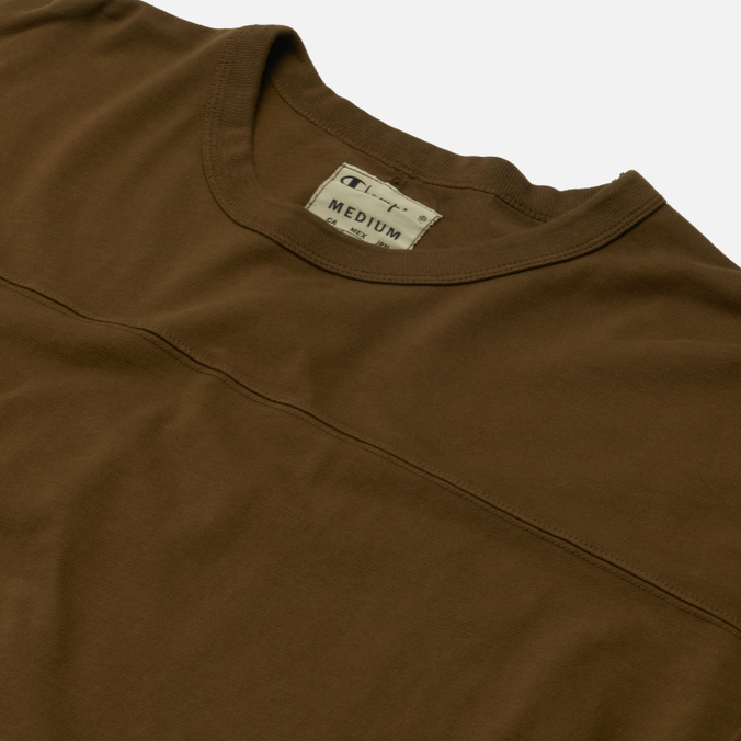 Мужская футболка Champion Reverse Weave, цвет оливковый, размер S 215994-MS549 Organic Cotton Crew Neck Custom Fit - фото 2