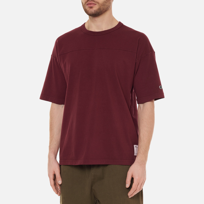 Мужская футболка Champion Reverse Weave, цвет бордовый, размер S 215994-RS509 Organic Cotton Crew Neck Custom Fit - фото 4