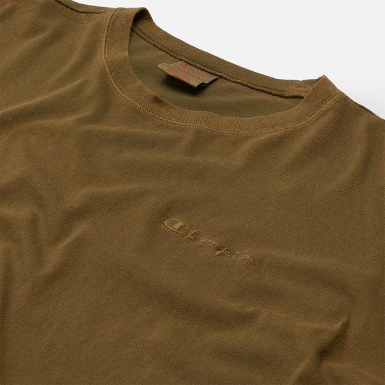 Мужская футболка Champion Reverse Weave Script Logo Drop Shoulder Olive Green