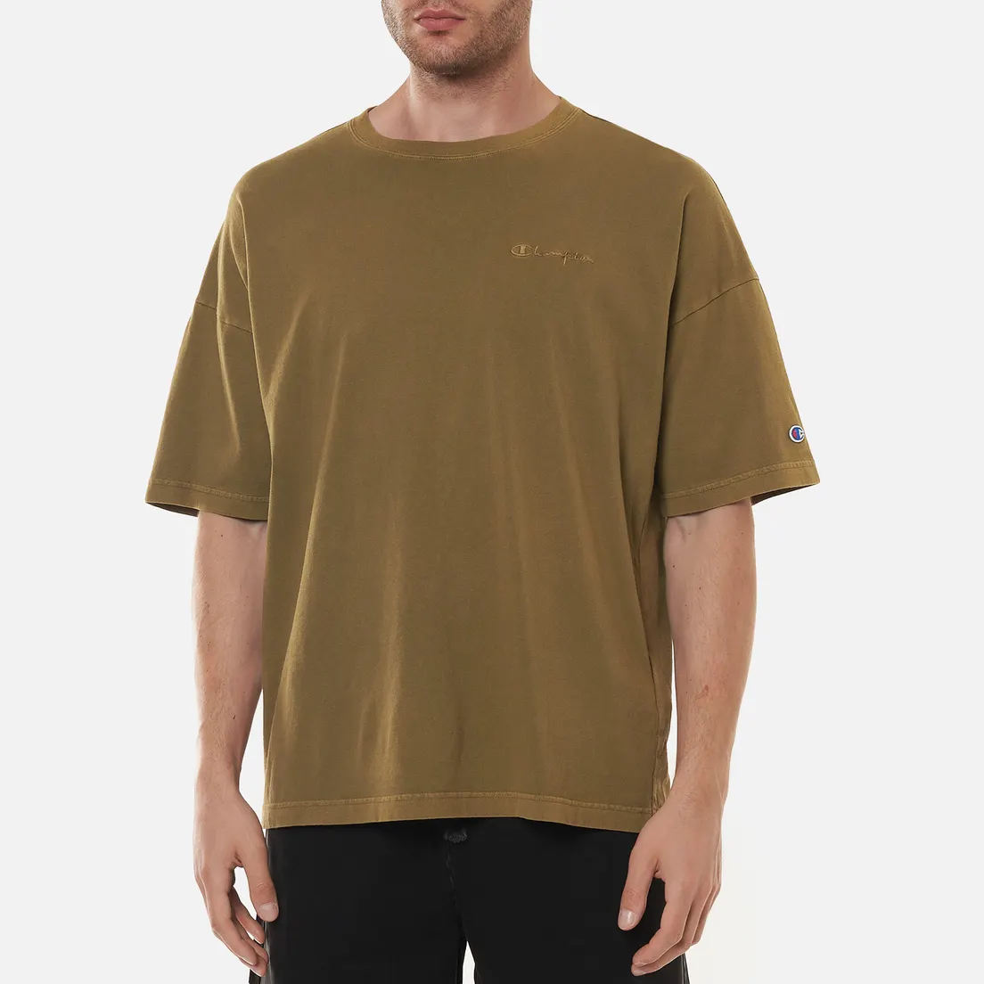 Champion Reverse Weave Мужская футболка Script Logo Drop Shoulder