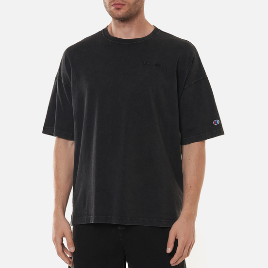 Мужская футболка Champion Reverse Weave Script Logo Drop Shoulder Black