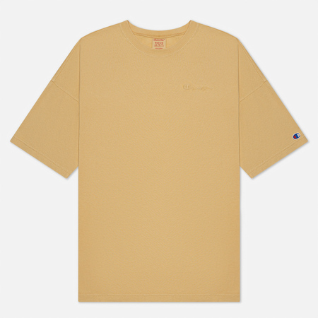 Мужская футболка Champion Reverse Weave Script Logo Drop Shoulder цвет бежевый размер XL 3010₽