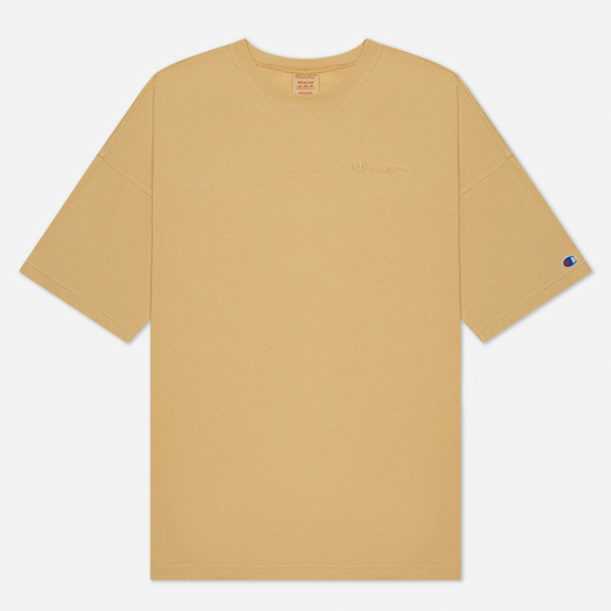 Мужская футболка Champion Reverse Weave Script Logo Drop Shoulder Light Brown