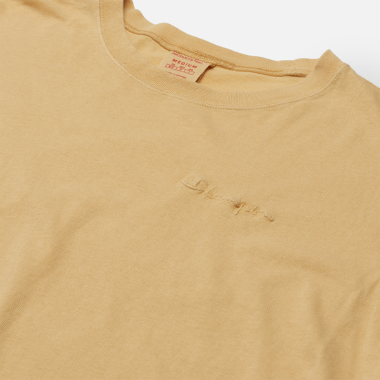 Мужская футболка Champion Reverse Weave Script Logo Drop Shoulder Light Brown