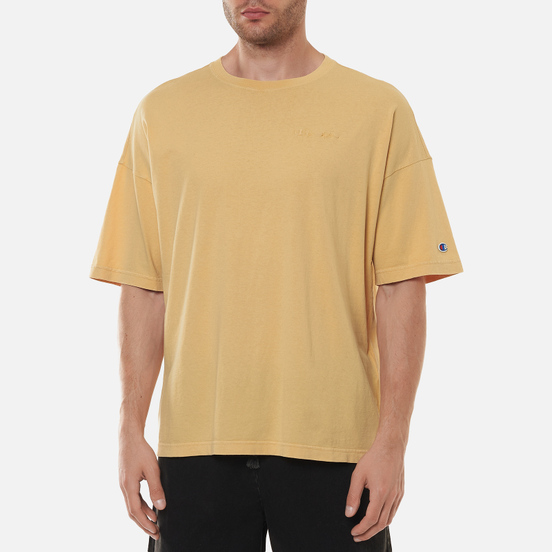 Мужская футболка Champion Reverse Weave Script Logo Drop Shoulder Light Brown