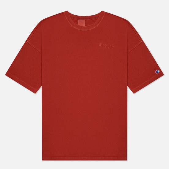 Мужская футболка Champion Reverse Weave Script Logo Drop Shoulder Sandy Brown