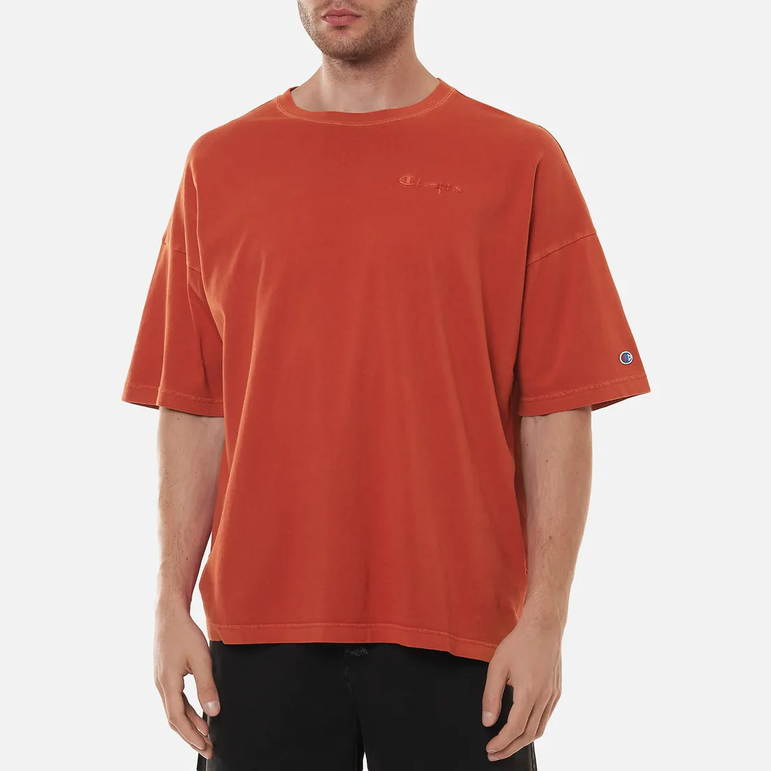 Champion Reverse Weave Мужская футболка Script Logo Drop Shoulder