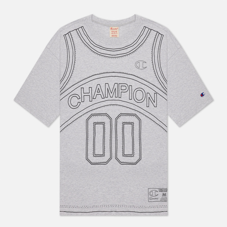 Мужская футболка Champion Reverse Weave Athletic Jersey Combed Number 17, цвет серый, размер XXL
